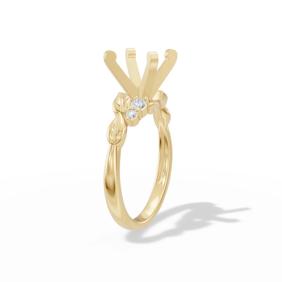 Lab Grown Diamond Semi-Mount Engagement Ring in 14K Yellow Gold (1/10 ct. tw.) (Setting Only) – Image 6 of 6
