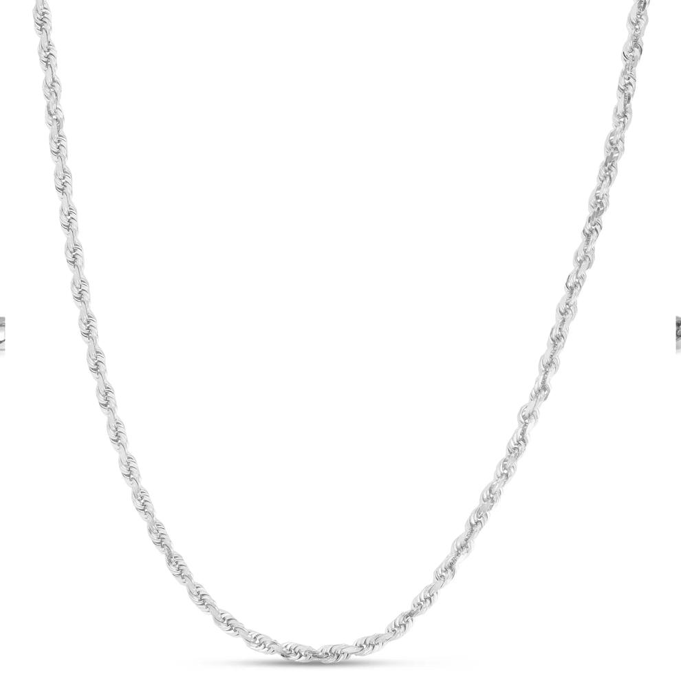 Diamond-Cut Solid Rope Chain in 14K White Gold, 2.5MM, 24&rdquo; – Image 1 of 3