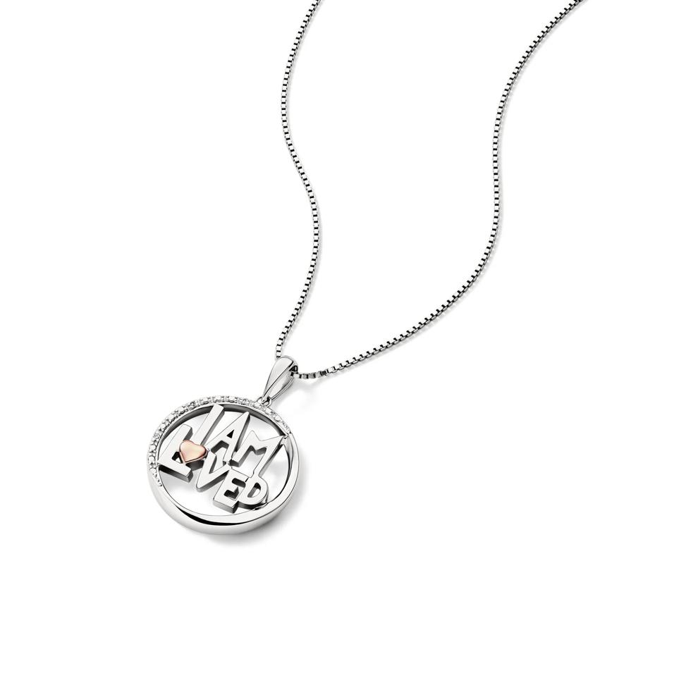 Diamond "I am Loved" Pendant in Sterling Silver – Image 4 of 4