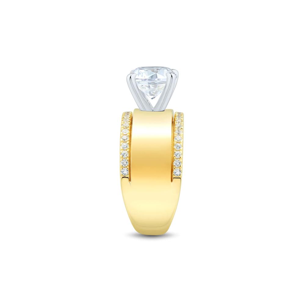 Lab Grown Diamond Semi-Mount Engagement Ring in 14K Yellow &amp; White Gold (1/3 ct. tw.) (Setting Only) – Image 4 of 6