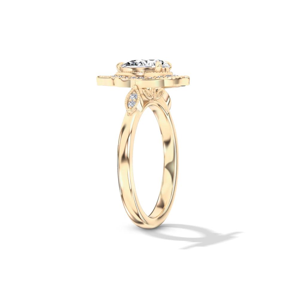 Diamond Pear-Shaped Halo Engagement Ring in 14K Yellow Gold (3/4 ct. tw.) – Image 3 of 4