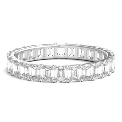 Emerald-Cut Diamond Wedding Band with Eternity Setting