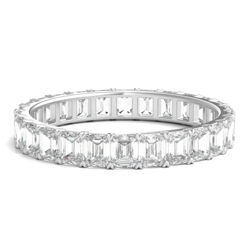 Emerald-Cut Diamond Wedding Band with Eternity Setting in 14K White Gold &#40;2 ct. tw.&#41; – Image 1 of 3