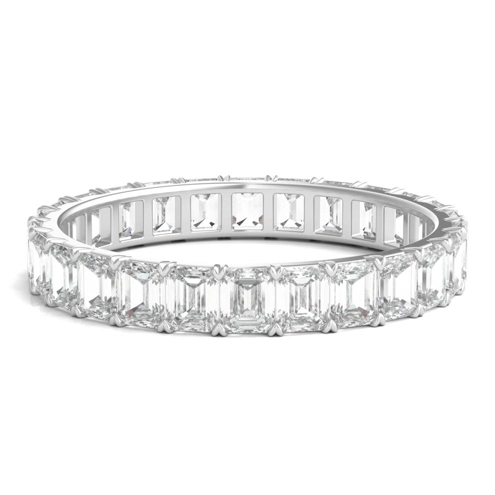 Emerald-Cut Diamond Wedding Band with Eternity Setting in 14K White Gold (2 ct. tw.) – Image 1 of 3