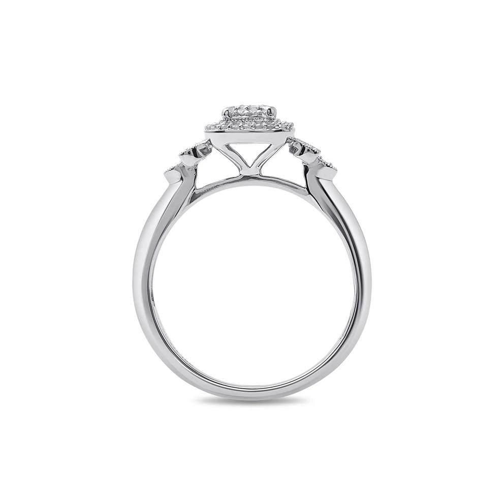 Princess-Cut Diamond Halo Promise Ring in Sterling Silver (1/6 ct. tw.) – Image 2 of 4