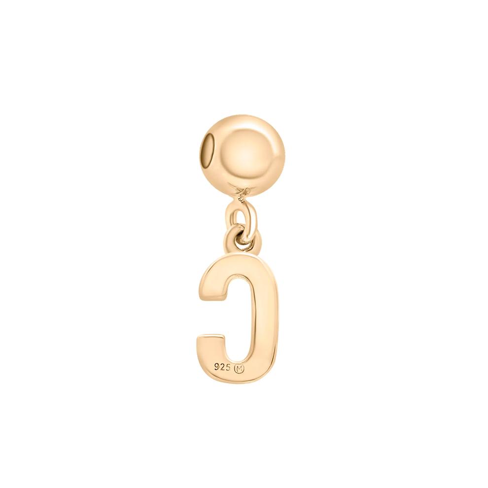 Diamond Accent C Initial Bead Charm in Vermeil – Image 3 of 3