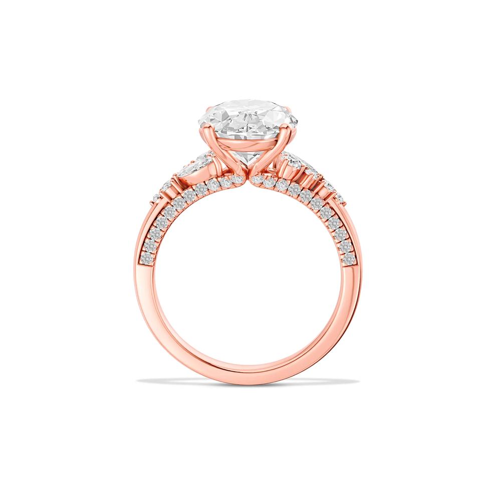 Lab Grown Diamond Oval Center Wedding Ring in 14K Rose Gold (4 1/2 ct. tw.) – Image 2 of 4