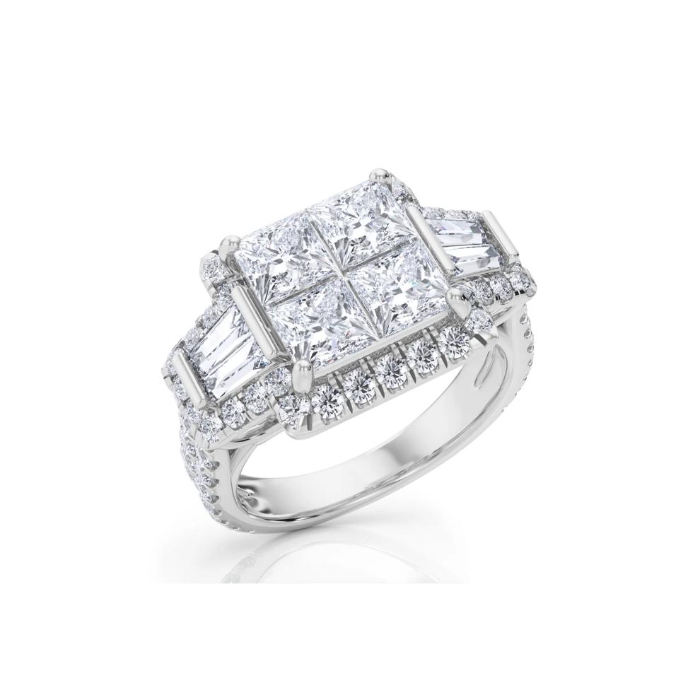 Lab Grown Diamond Composite Engagement Ring in 10K White Gold (4 ct. tw.) – Image 4 of 4