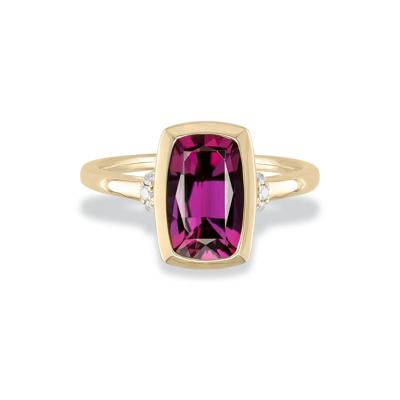 Lab-Created Alexandrite & Diamond Accent Ring in 10K Yellow Gold