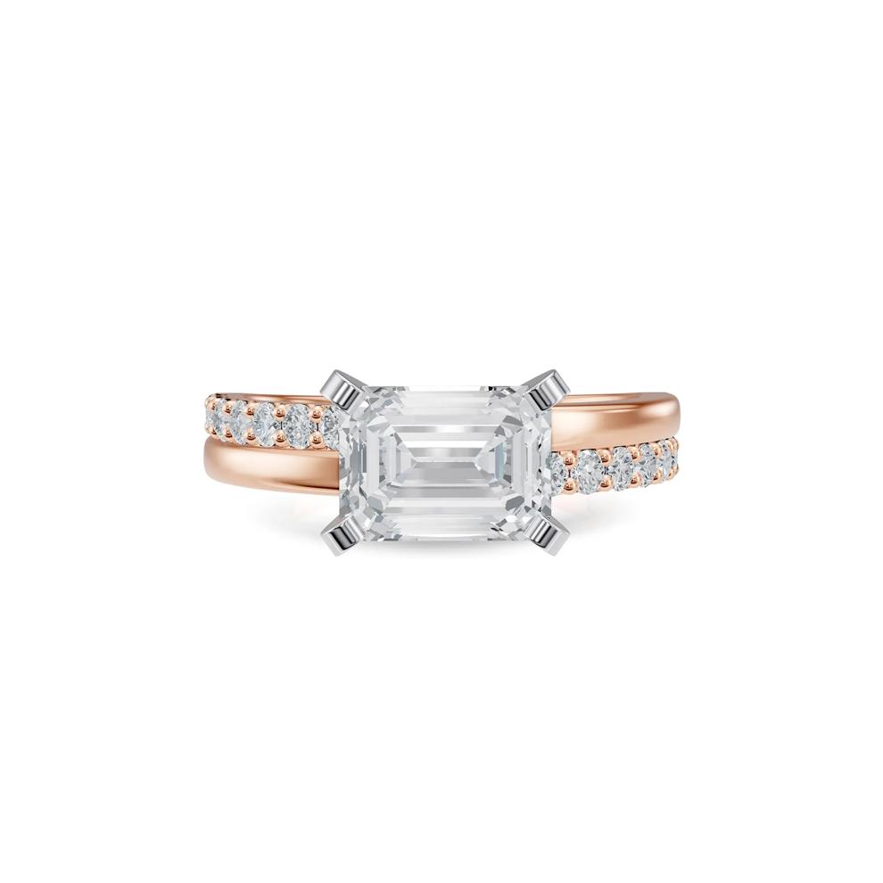 Lab Grown Diamond Semi-Mount Engagement Ring in 14K Rose &amp; White Gold (Setting Only) – Image 1 of 6