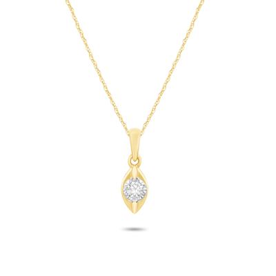 Diamond Faux Marquise Pendant in 10K Yellow Gold (1/10 ct. tw.)