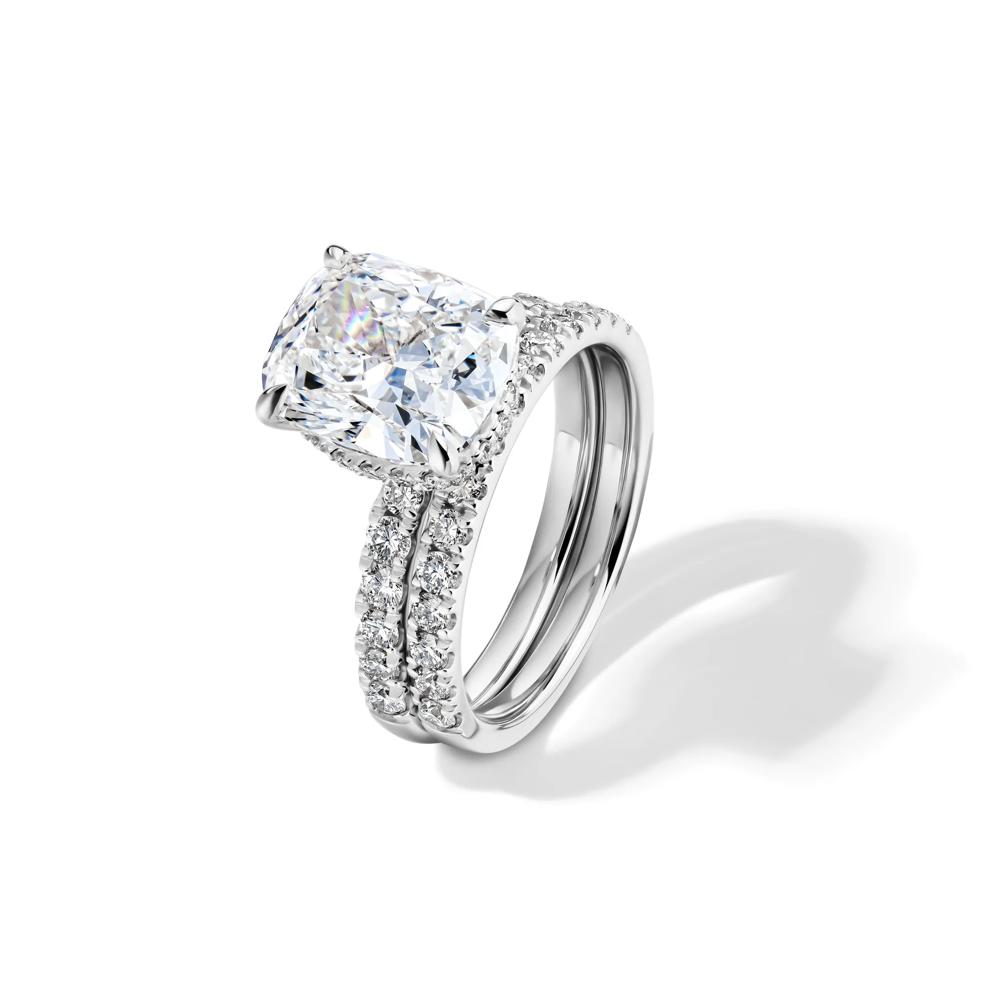 Lab Grown Diamond Elongated Cushion-Cut Bridal Set in 14K White Gold (5 ct. tw.) – Image 5 of 6