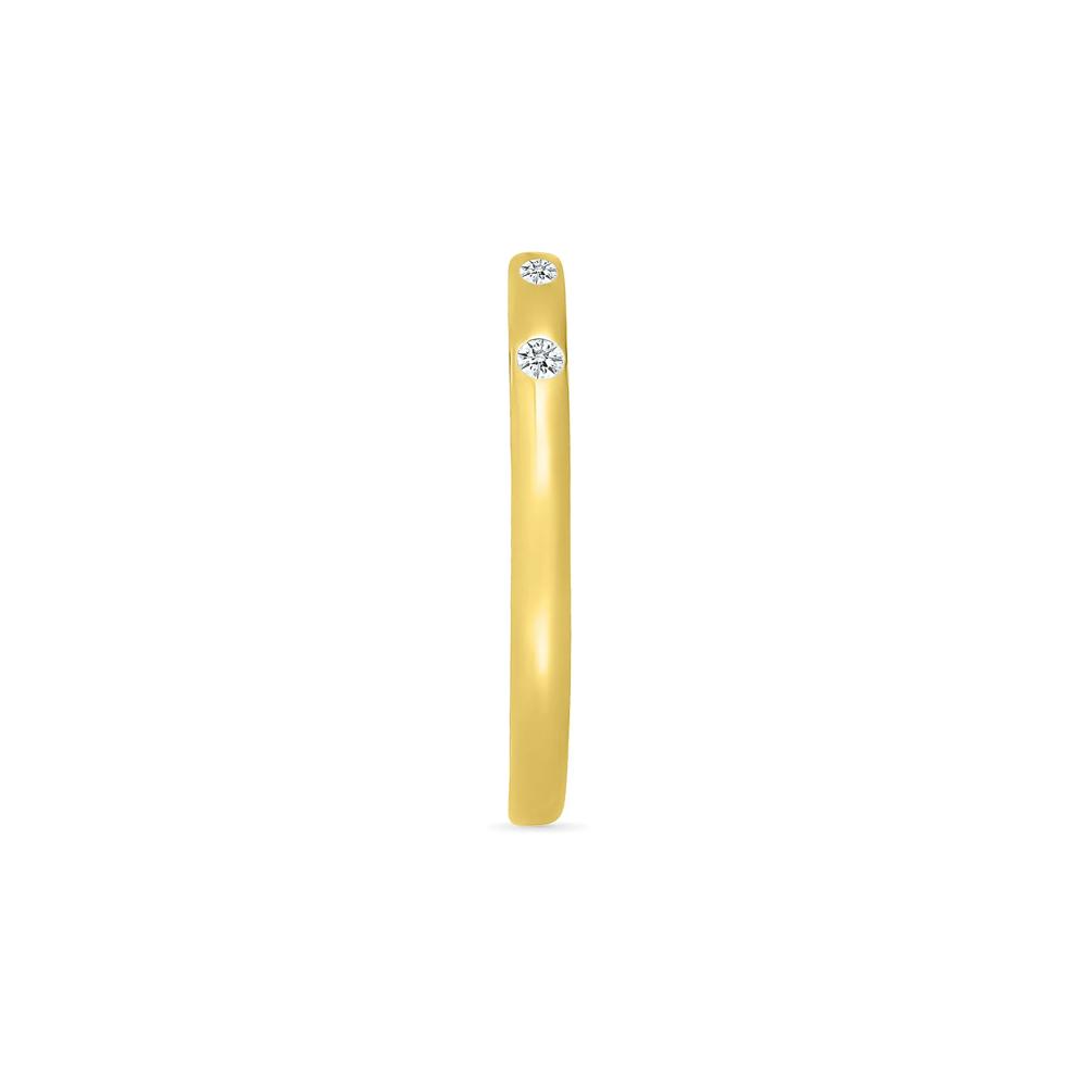 Diamond Accent Burnished Band in 10K Yellow Gold – Image 3 of 5
