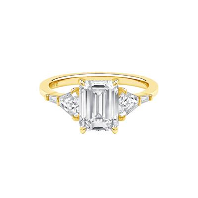Arya Lab Grown Diamond Emerald-Cut Engagement Ring in 14K Gold