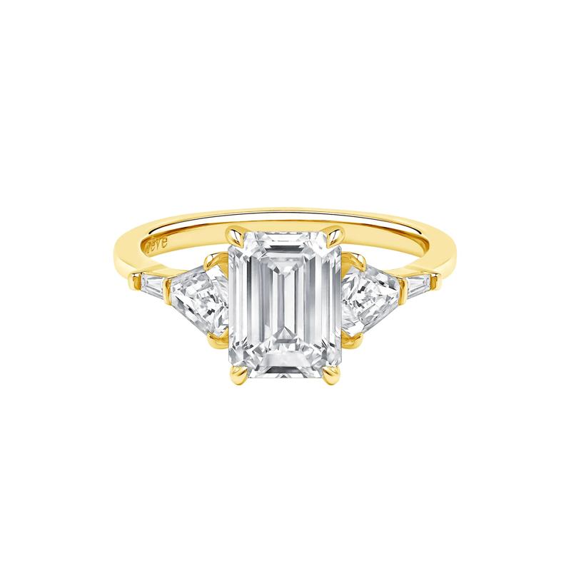 Arya Lab Grown Diamond Emerald-Cut Engagement Ring in 14K Yellow Gold &#40;2 7/8 ct. tw.&#41; – Image 1 of 5