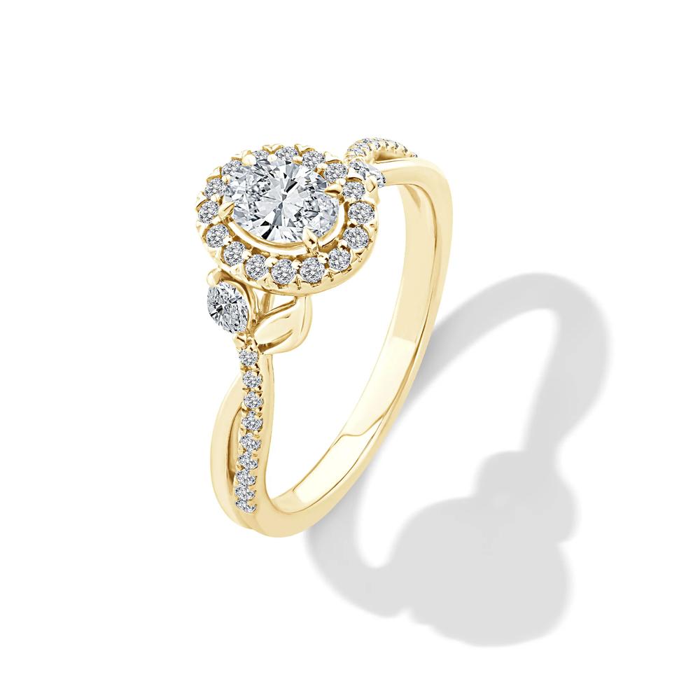 Diamond Oval Engagement Ring in 14K Yellow Gold (5/8 ct. tw.) – Image 4 of 4