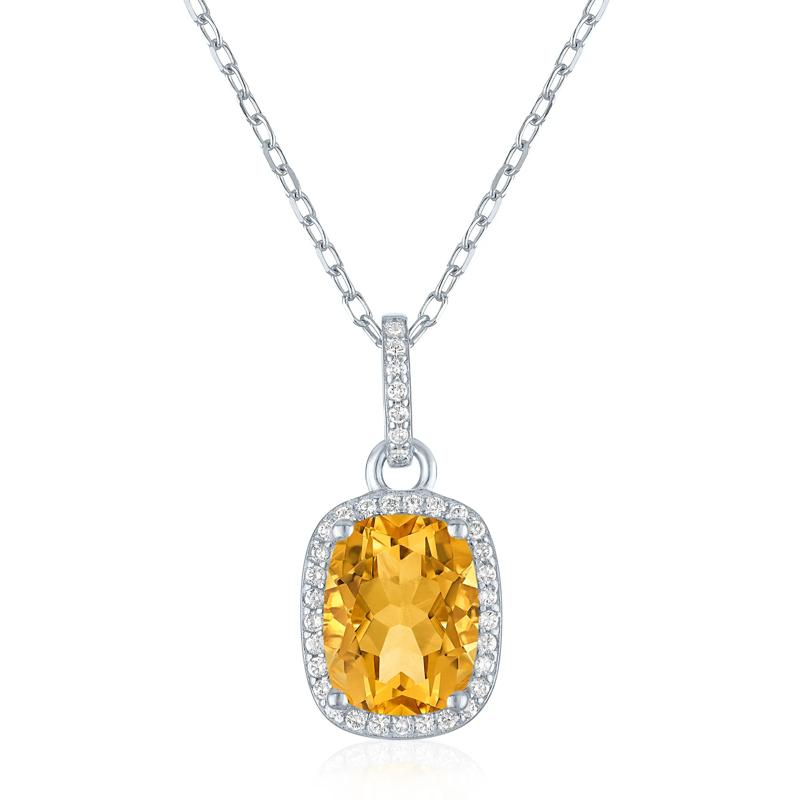 Citrine &amp; Lab-Created White Sapphire Ring, Earring and Pendant Box Set in Sterling Silver – Image 2 of 4