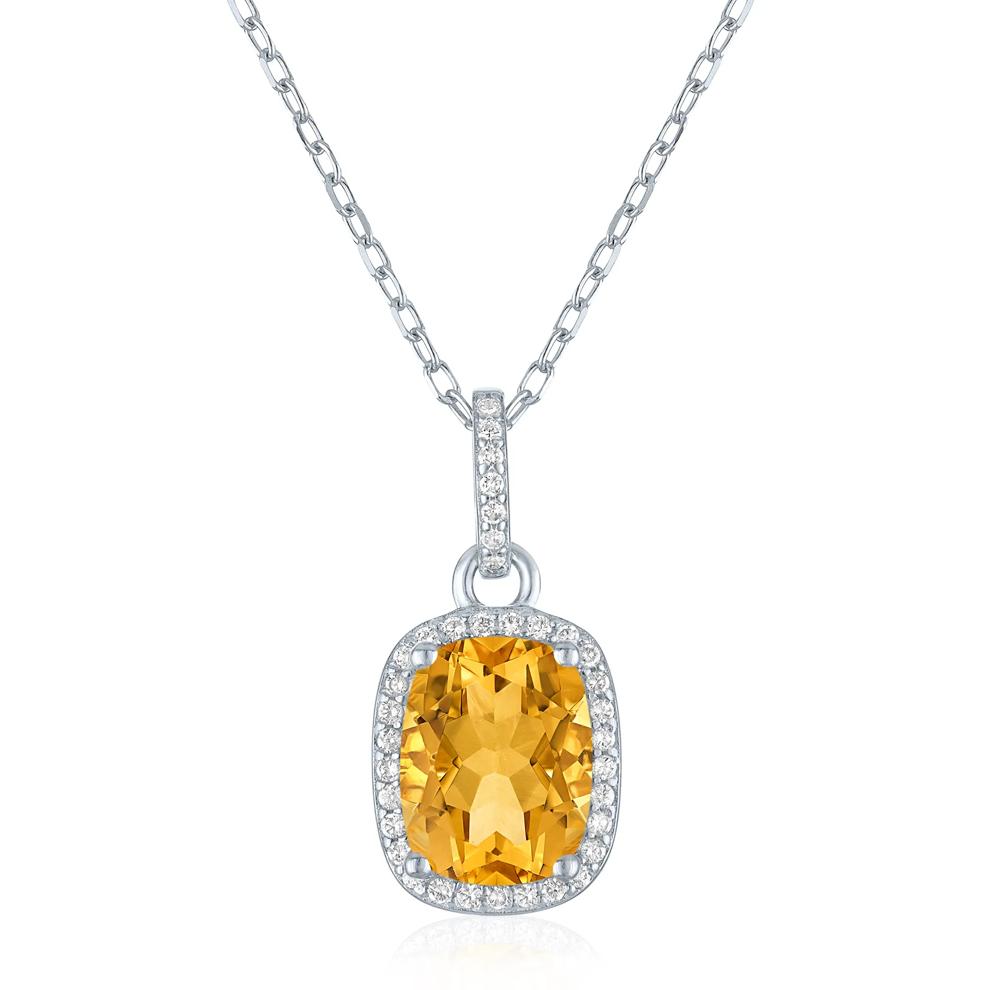 Citrine &amp; Lab-Created White Sapphire Ring, Earring and Pendant Box Set in Sterling Silver – Image 2 of 4