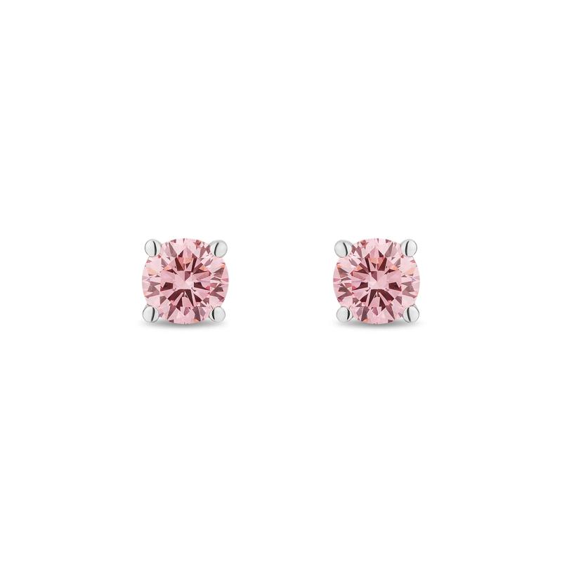 Lab Grown Diamond Pink Stud Earrings in 14K White Gold &#40;1/2 ct. tw.&#41; – Image 2 of 2