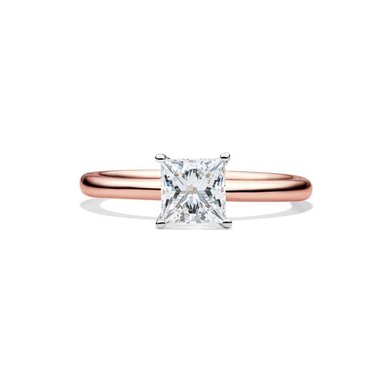 Lab Grown Diamond Princess-Cut Solitaire Engagement Ring in 14K Rose Gold (1 ct.) – Image 1 of 4