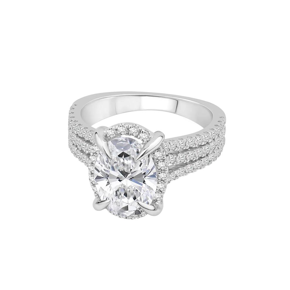 Lab Grown Diamond Oval Engagement Ring in 14K White Gold (3 3/4 ct. tw.) – Image 4 of 4