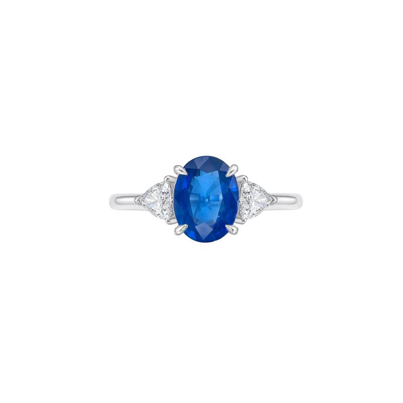 Blue Sapphire &amp; Diamond Ring in 14K White Gold &#40;1/3 ct. tw.&#41; – Image 1 of 3
