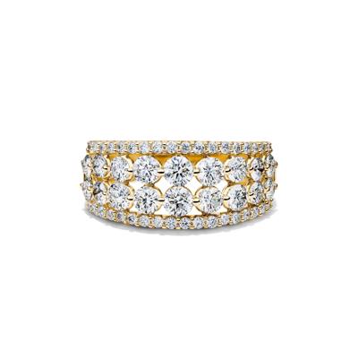 Lab Grown Diamond Round Multi-Row Anniversary Band in 10K Yellow Gold (2 ct. tw.)
