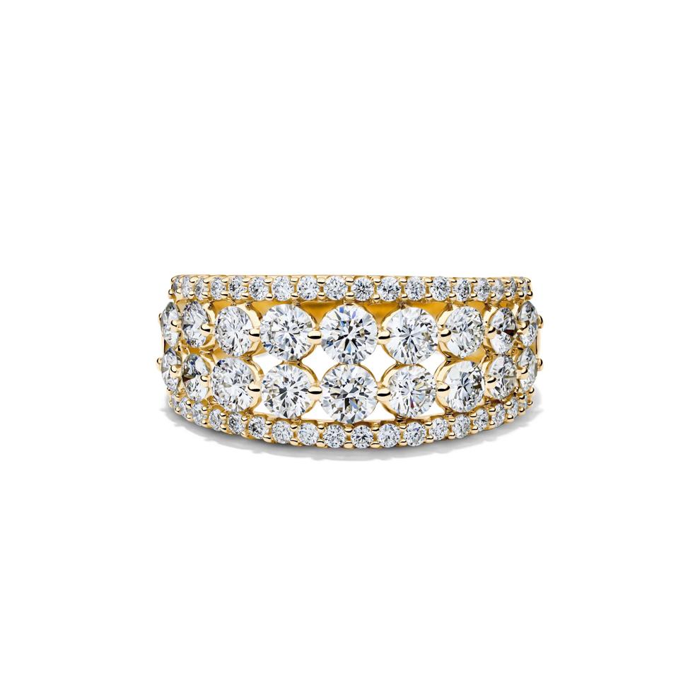 Lab Grown Diamond Round Multi-Row Anniversary Band in 10K Yellow Gold (2 ct. tw.) – Image 1 of 4