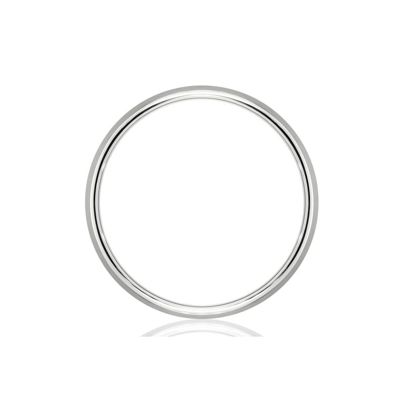 Men&rsquo;s Bevel Edge Satin Wedding Band in 14K White Gold, 6MM – Image 2 of 3