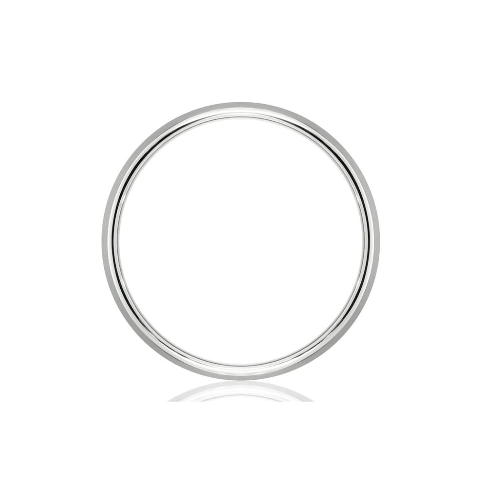 Men&rsquo;s Bevel Edge Satin Wedding Band in 14K White Gold, 6MM – Image 2 of 3