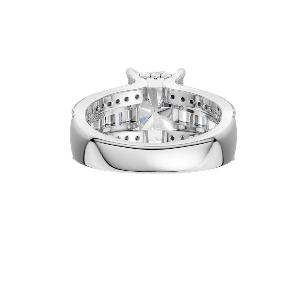 Lab Grown Diamond Radiant-Cut Center Engagement Ring in 14K White Gold (3 3/4 ct. tw.) – Image 5 of 5