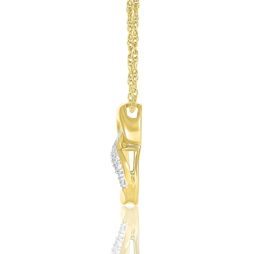  Diamond Accent Heart Pendant in 10K Yellow Gold&nbsp; – Image 2 of 3