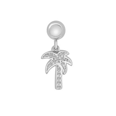 Diamond Accent Palm Tree Bead Charm