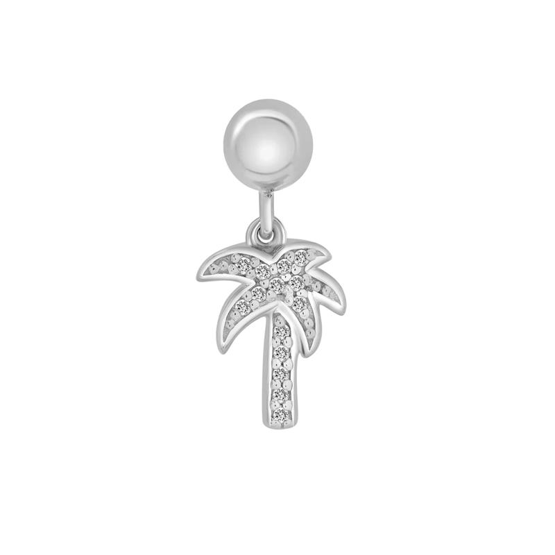 Diamond Accent Palm Tree Bead Charm in Sterling Silver – Image 1 of 3
