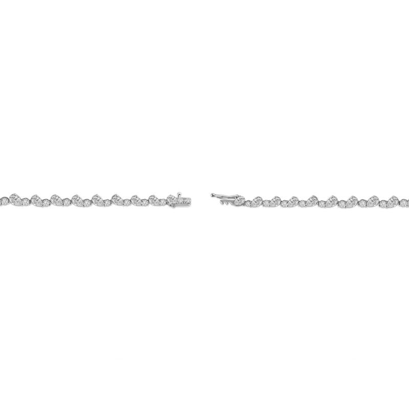 Lab Grown Diamond Pear and Round V-Necklace in 14K White Gold &#40;20 ct. tw.&#41; – Image 4 of 4