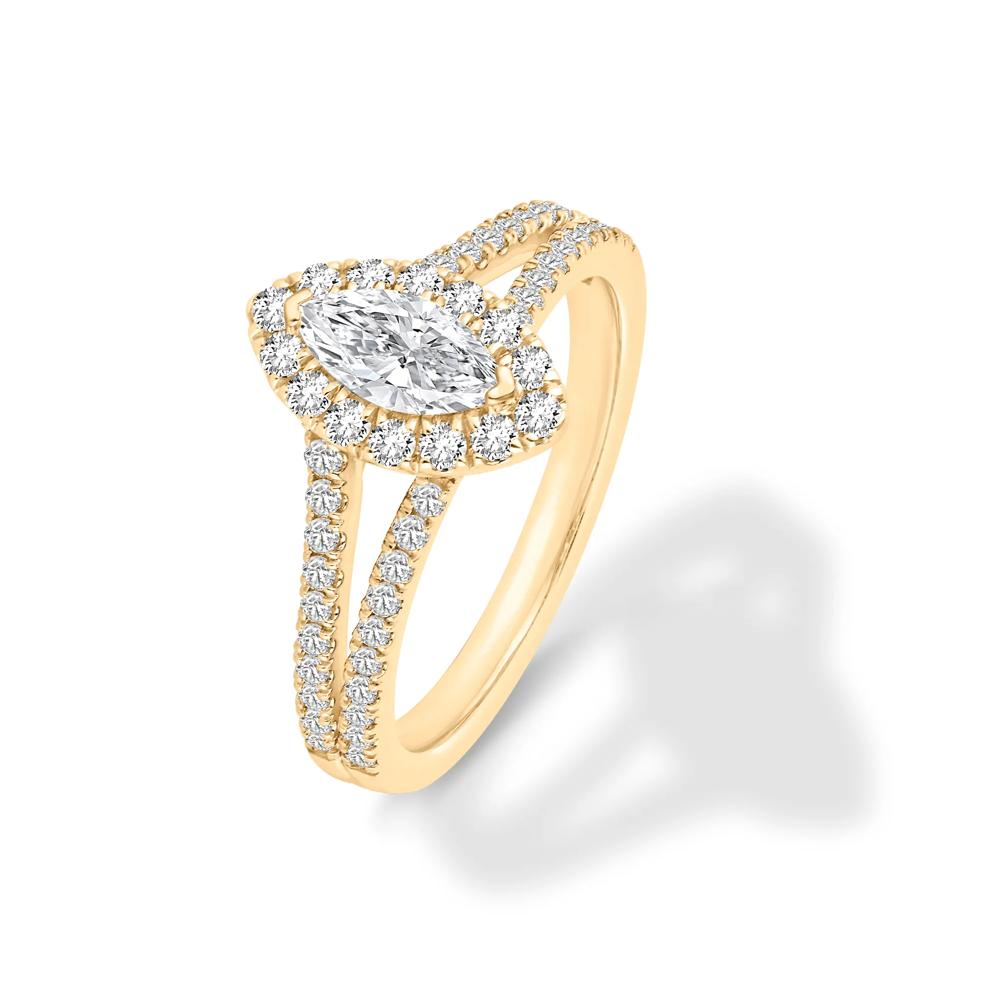 Diamond Marquise Halo Engagement Ring in 18K Yellow Gold (1 ct. tw.) – Image 4 of 4