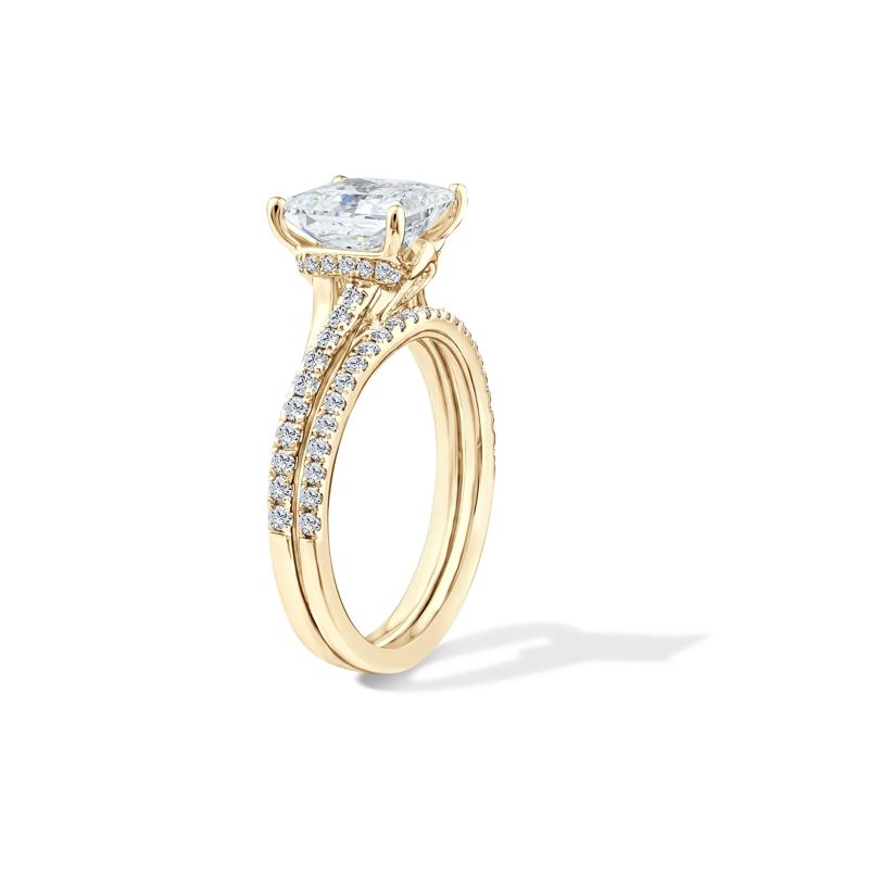 Lab Grown Diamond Princess-Cut Engagement Set in 18K Yellow Gold (3 ct. tw.) – Image 3 of 6