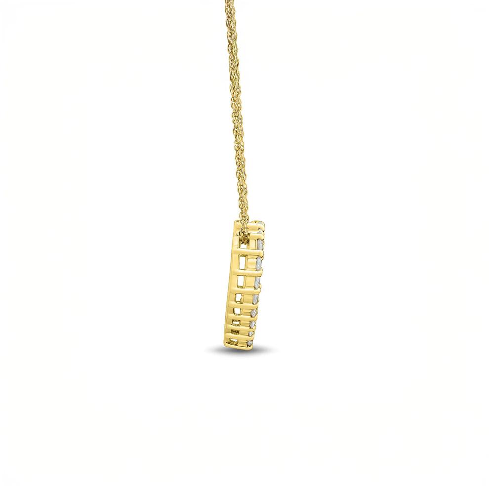 Lab Grown Diamond Round Heart Pendant Necklace in 10K Yellow Gold (1/2 ct. tw.) – Image 2 of 3