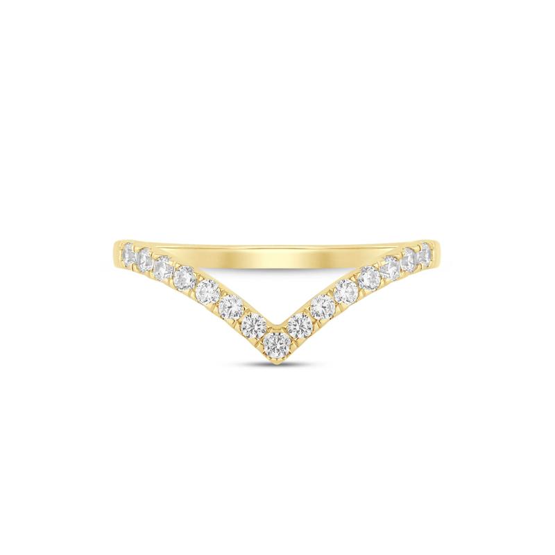 Lab Grown Diamond Chevron Contour Band in 14K Yellow Gold &#40;1/3 ct. tw.&#41; – Image 1 of 3