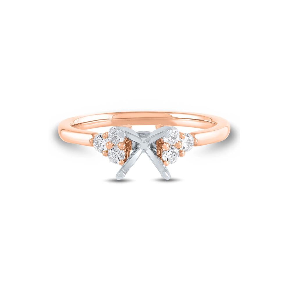 Lab Grown Diamond Semi-Mount Engagement Ring in 14K Rose and White Gold (1/4 ct. tw.) (Setting Only) – Image 2 of 6