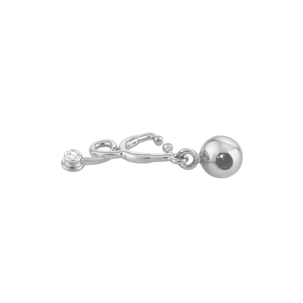 Diamond Accent Stethoscope Bead Charm in Sterling Silver – Image 2 of 2