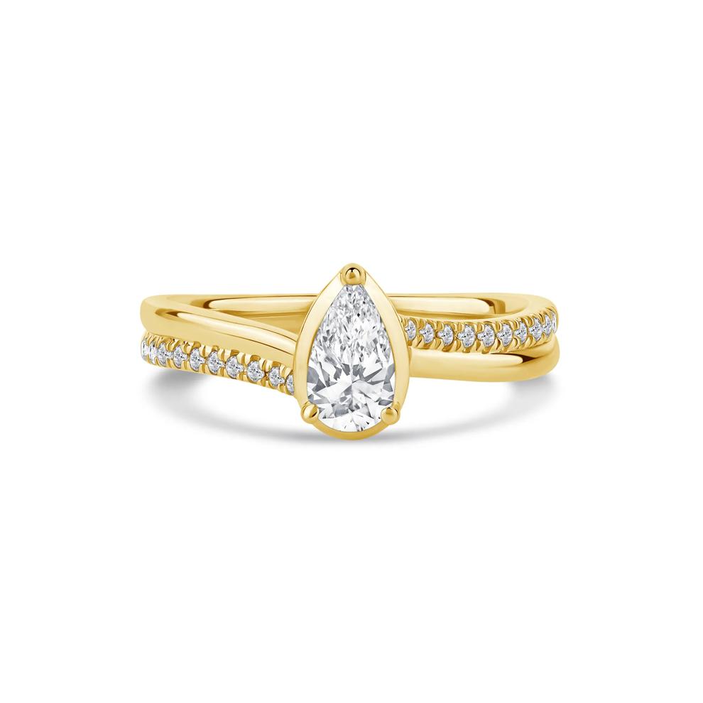 Pear-Shaped Diamond Engagement Ring in 14K Yellow Gold (5/8 ct. tw.) – Image 1 of 4