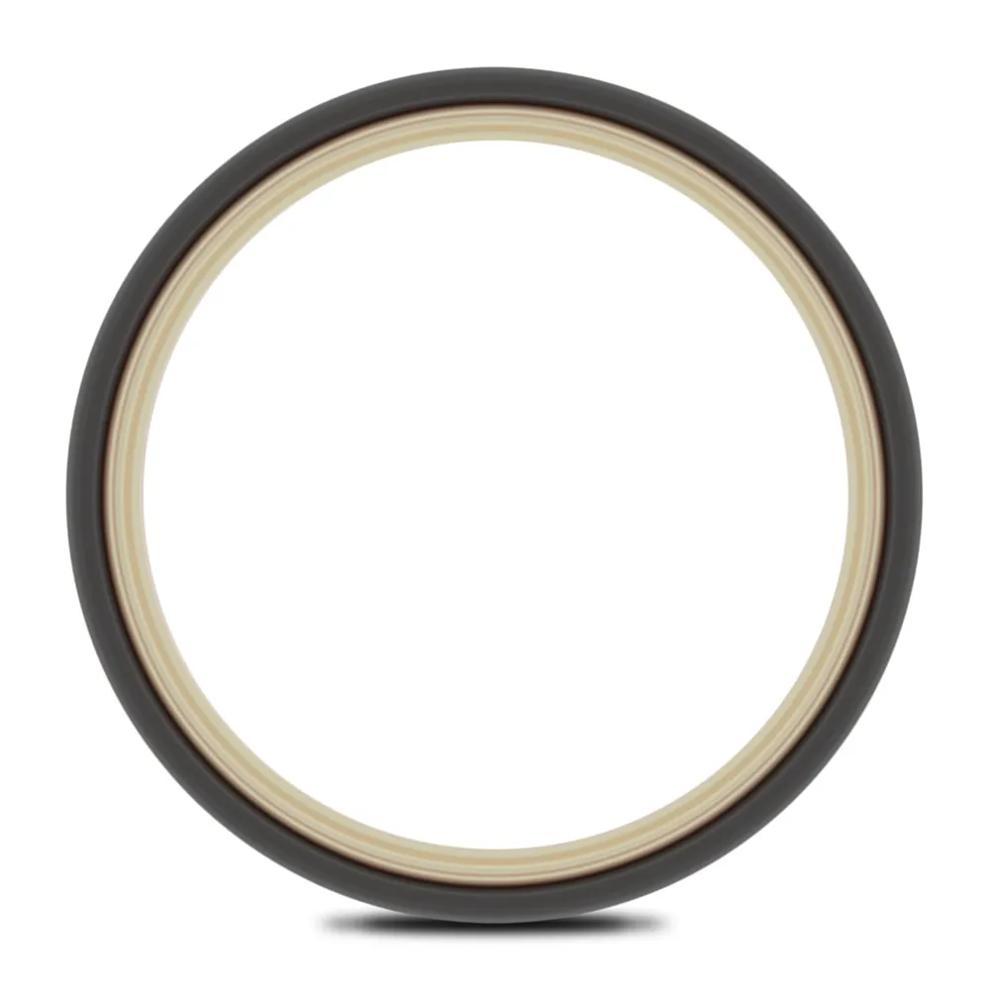 Men's Wedding Band with 14K Yellow Gold Inlay in Tantalum, 6.5mm – Image 2 of 3