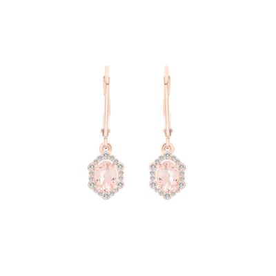 Morganite and Diamond Dangle Drop Earring in 10K Rose Gold (1/4 ct. tw.)