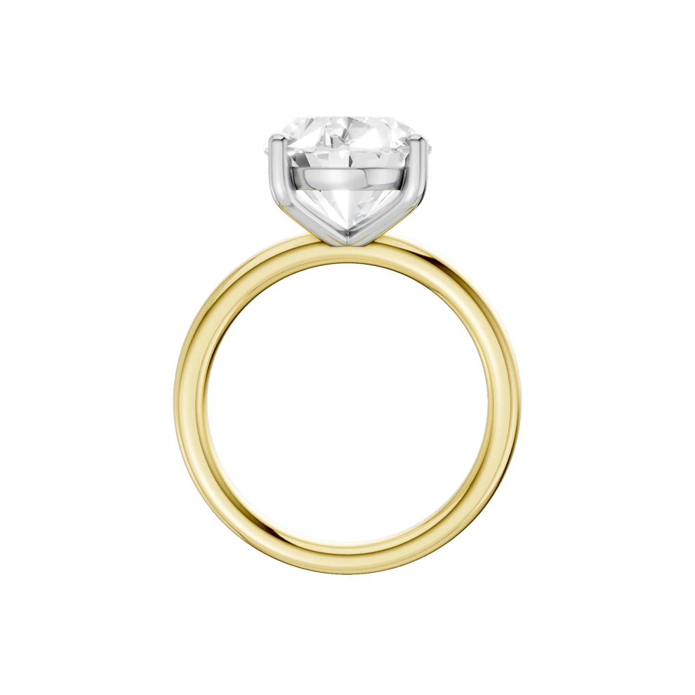 Lab Grown Diamond Oval Solitaire Engagement Ring in 14K Yellow &amp; White Gold (5 ct. tw.) – Image 3 of 5