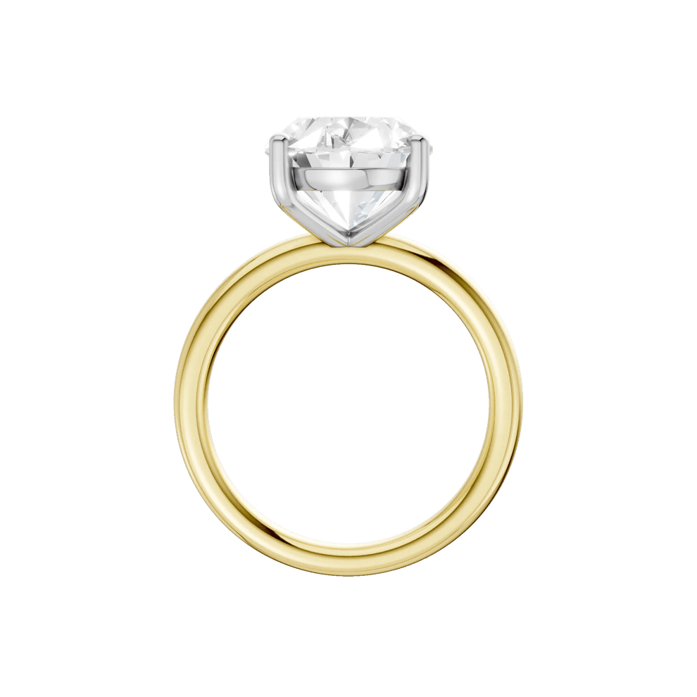 Lab Grown Diamond Oval Solitaire Engagement Ring in 14K Yellow &amp; White Gold (5 ct. tw.) – Image 3 of 5