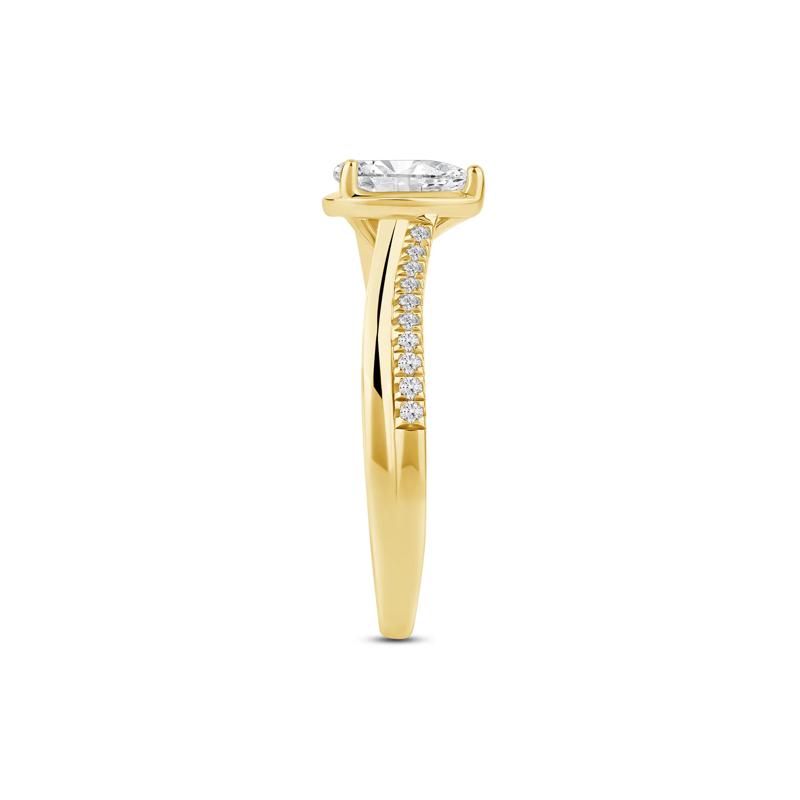 Pear-Shaped Diamond Engagement Ring in 14K Yellow Gold &#40;5/8 ct. tw.&#41; – Image 3 of 4