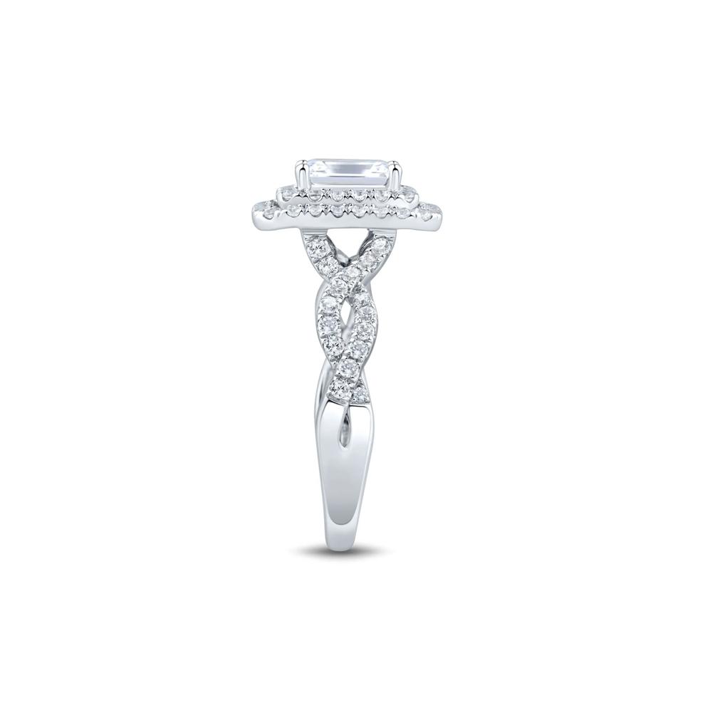 Lab Grown Diamond Emerald-Cut Halo Engagement Ring in 14K White Gold (1 1/2 ct. tw.) – Image 3 of 3