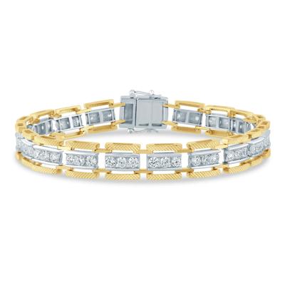 Men's Lab Grown Diamond Link Bracelet in 10K Gold, 8.5" (5 ct. tw.)