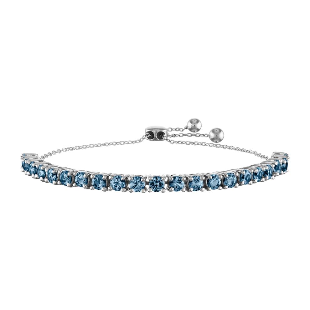 Blue Topaz Bolo Bracelet in Sterling Silver  – Image 1 of 1